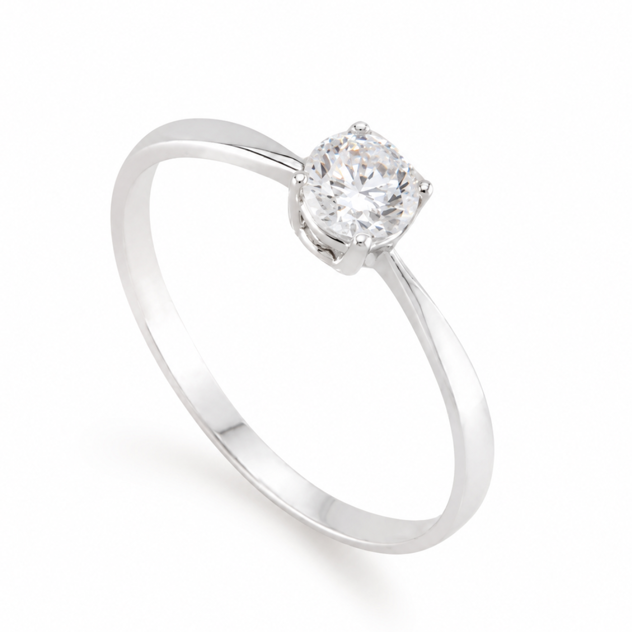 White Gold Solitaire Ring