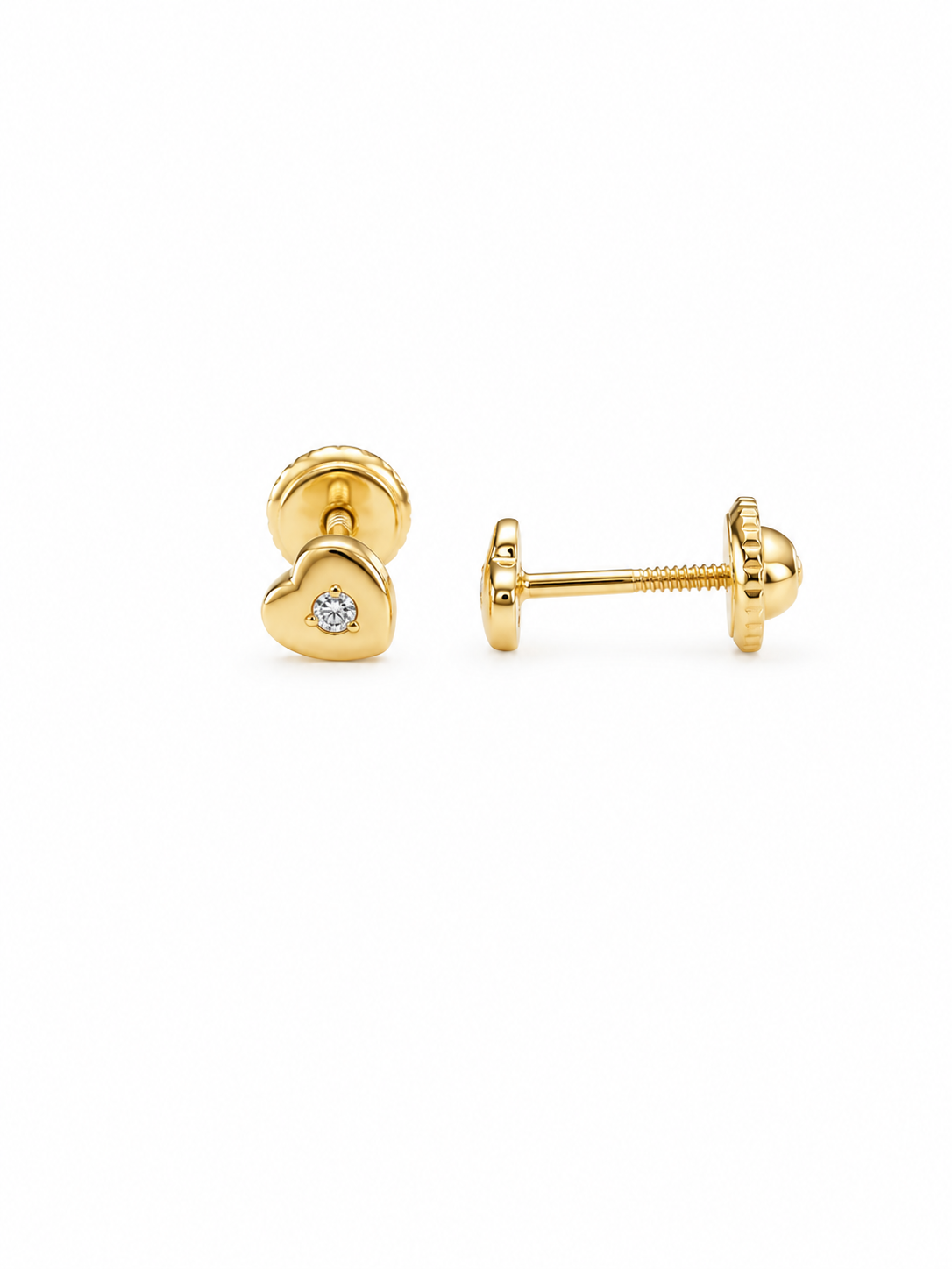 Fancy Zirconia Heart Stud Earrings