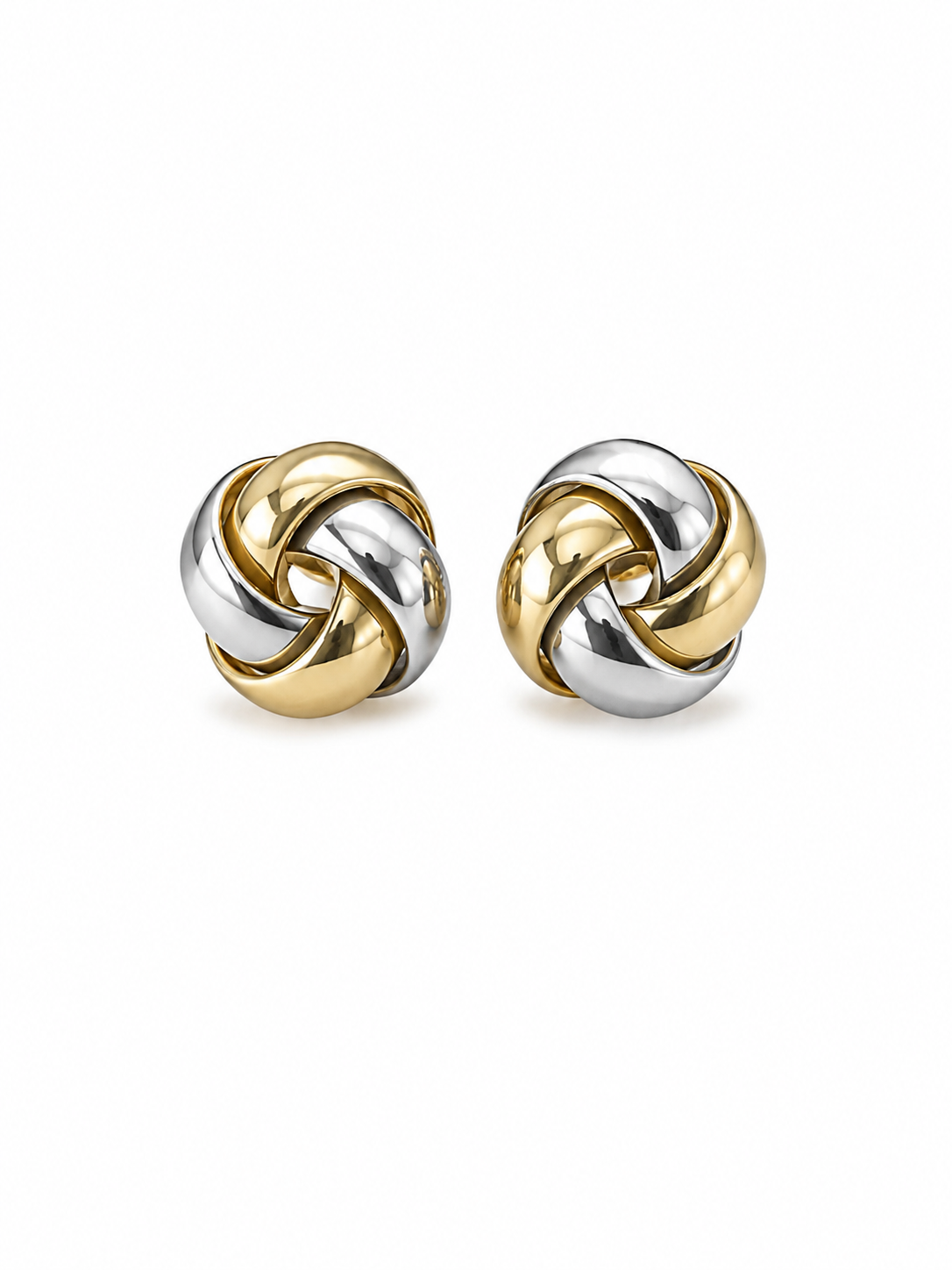 Bicolor Knot Stud Earrings