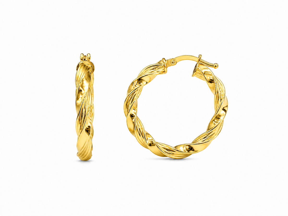 Fancy Twisted Hoops Earrings