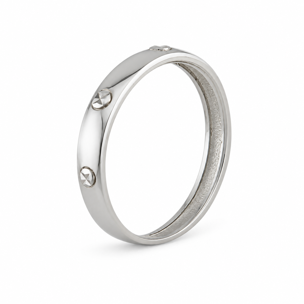 White Gold Band 18k