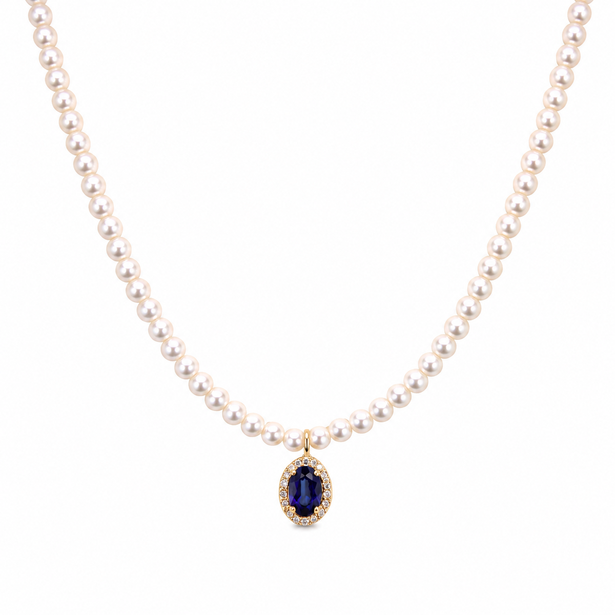 Diamond Sapphire Pearl Necklace
