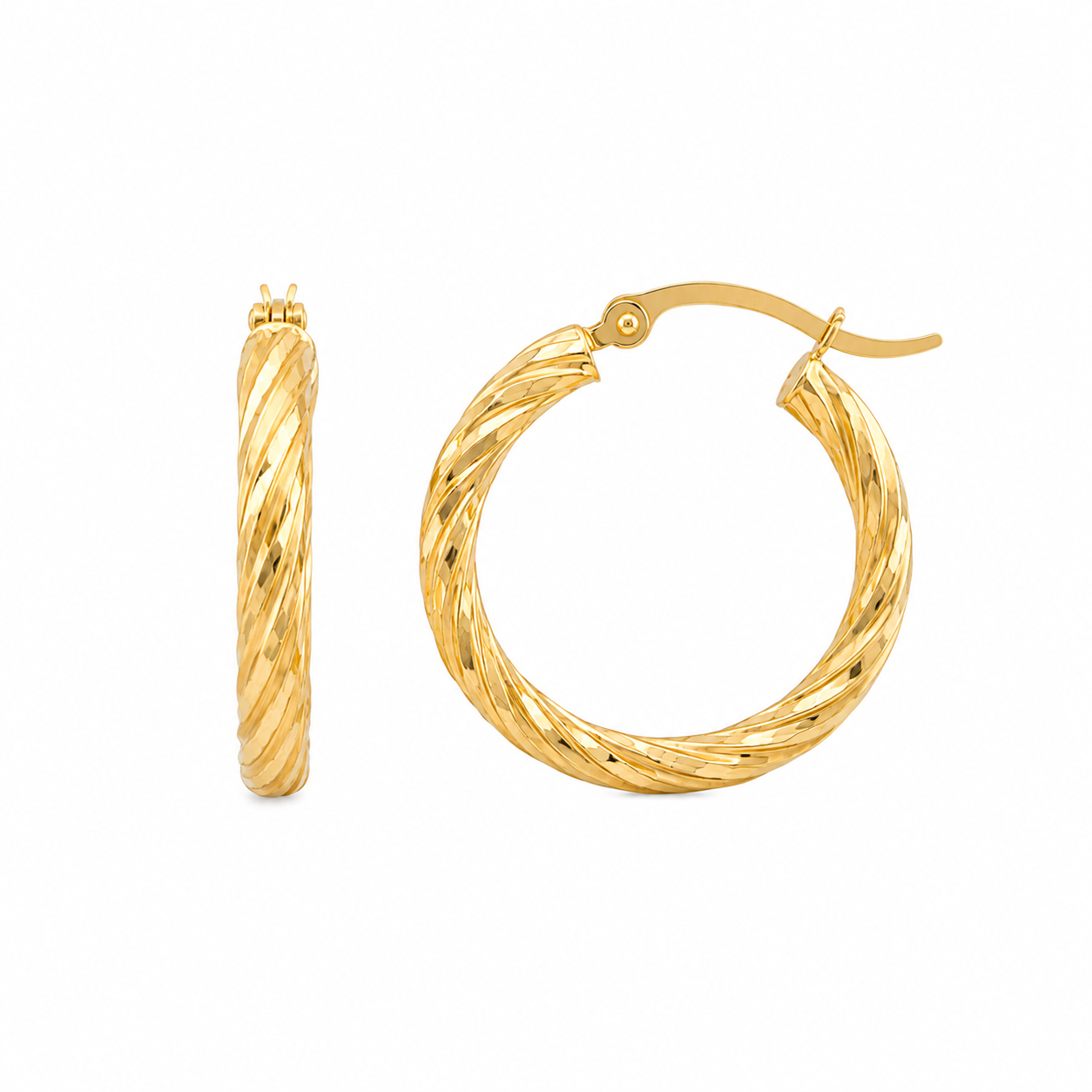 Fancy Twisted Hoops Earrings