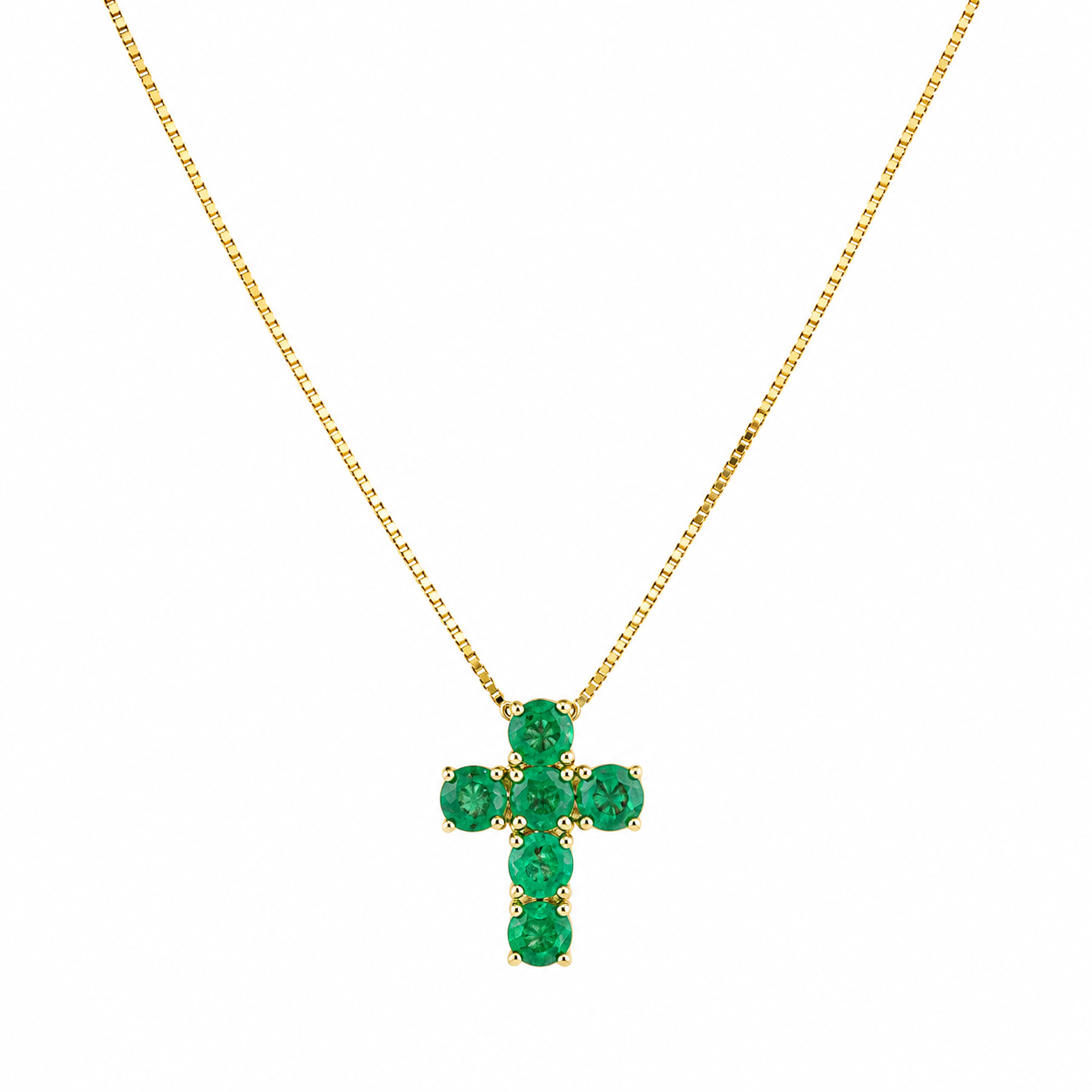 Cross Emerald Necklace