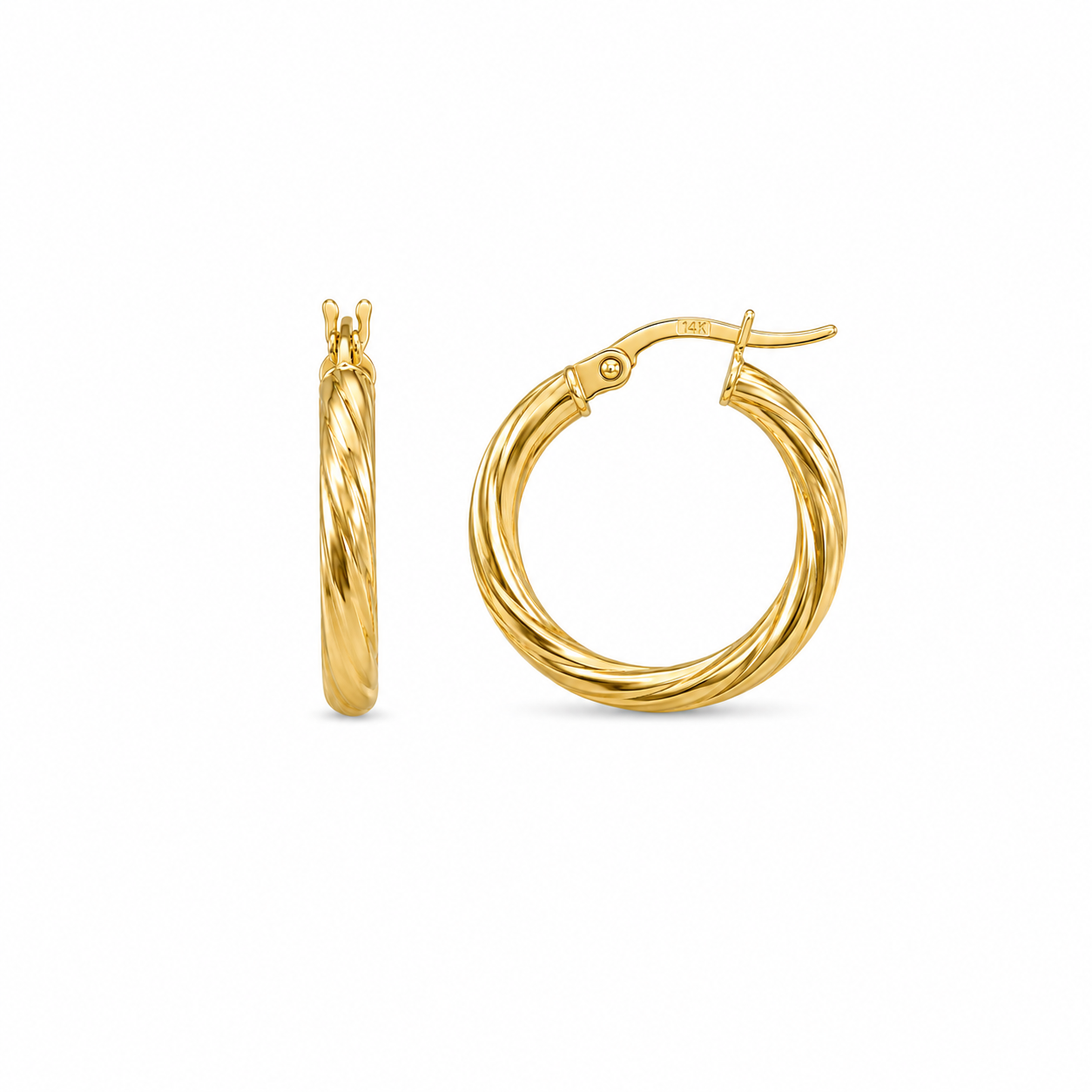 Twisted Hoops Earrings 14k
