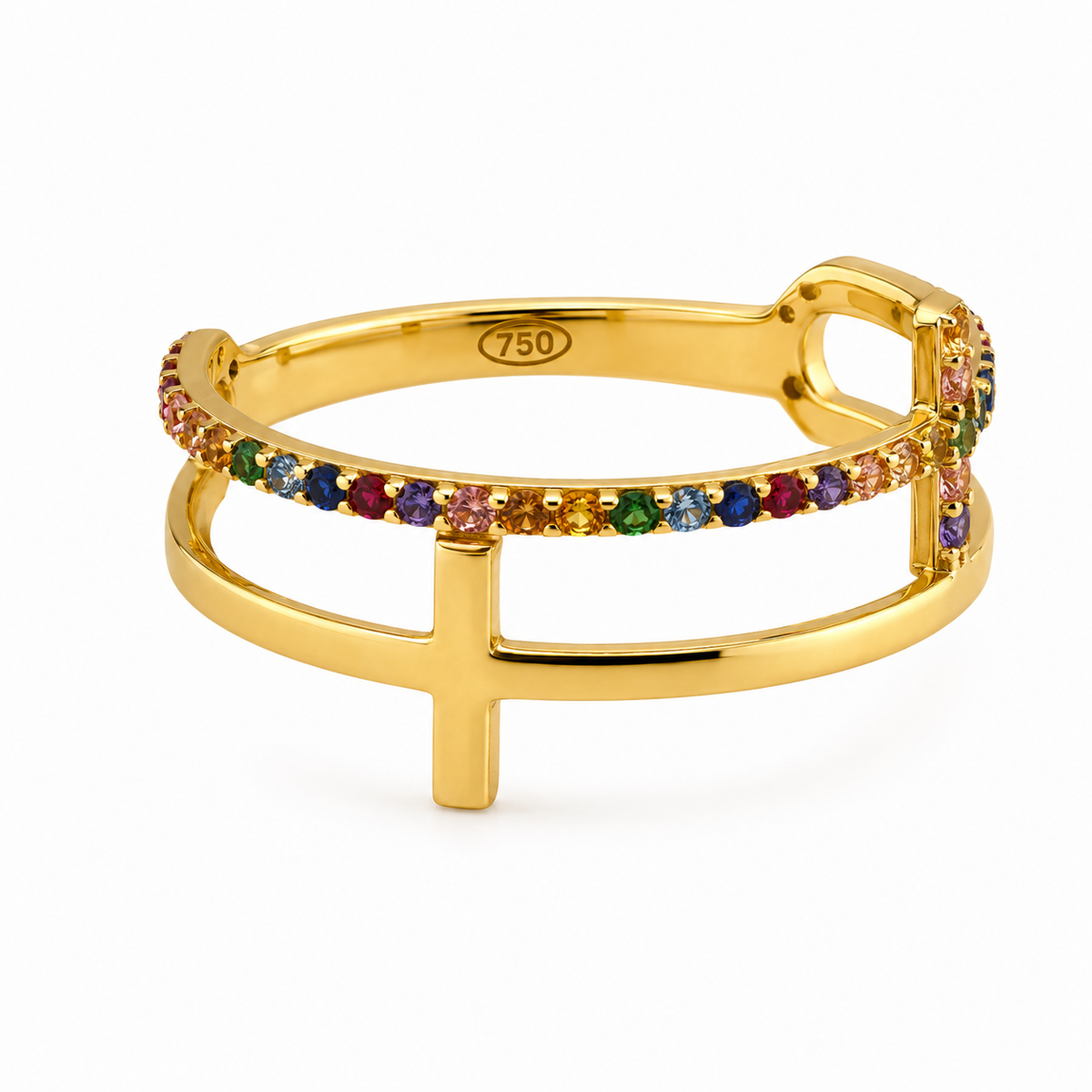 Multicolor Cross Ring