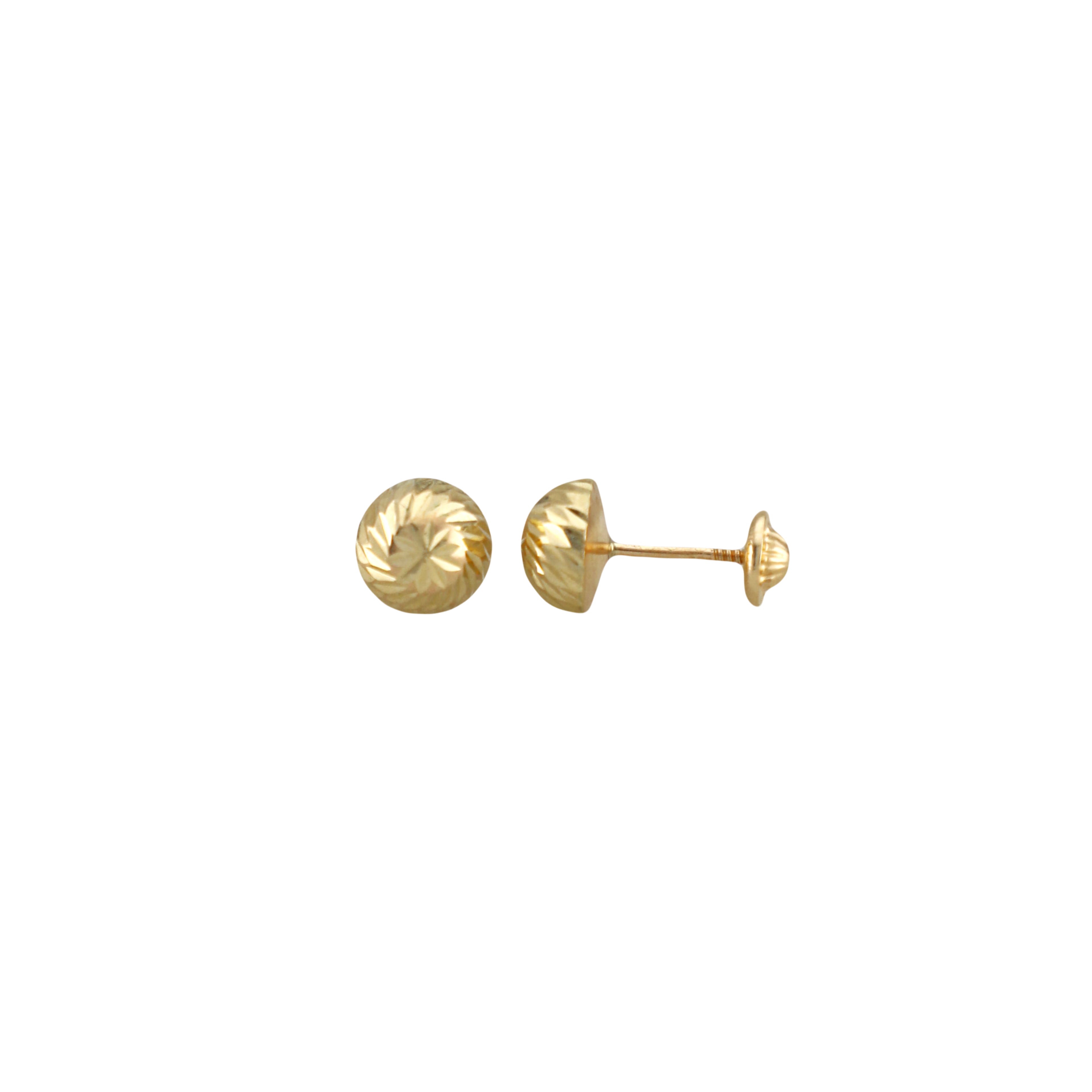 Diamond Cut Half Balls Stud Earrings