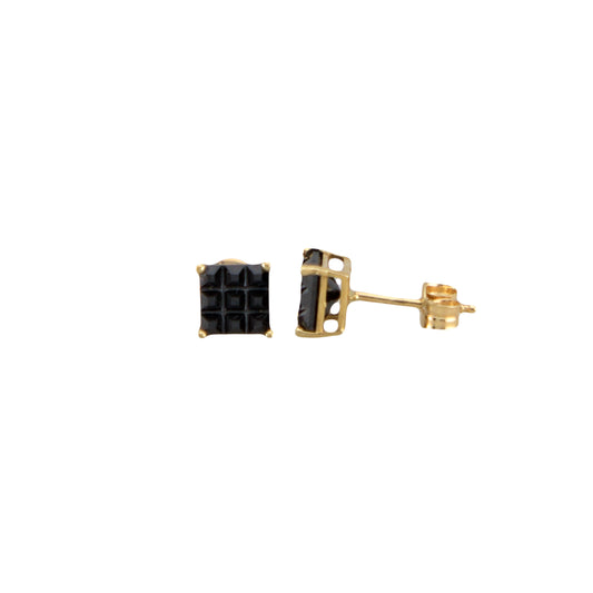Black Zirconia Stud Earrings