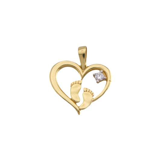 Feet & Heart Pendant