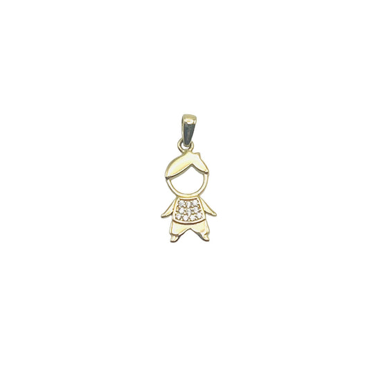 Zirconia Boy Figure Pendent