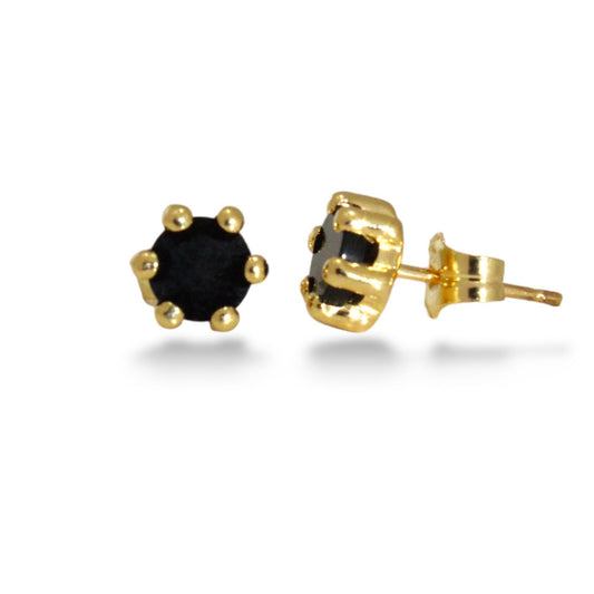 Black Onyx Stone Stud Earrings