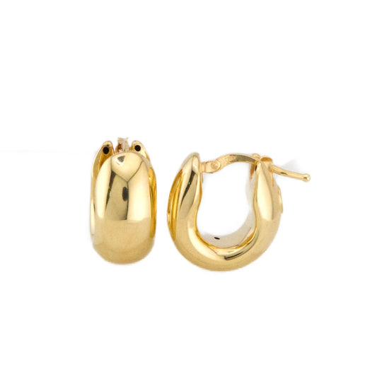 Fancy Hoops Earrings 18K Italian Gold Size 17mm x 16mm Weight 3.1G