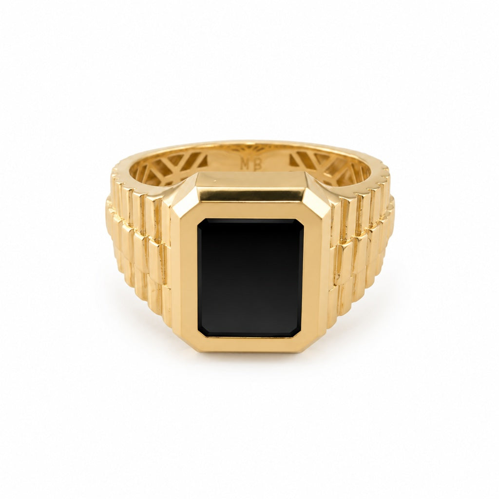 Square Black Ring 18k