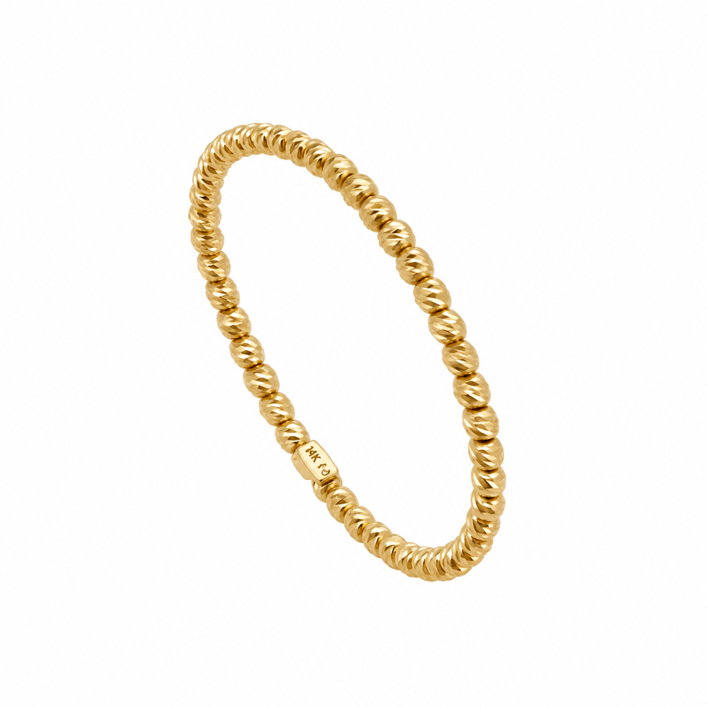 Diamond Cut Balls Ring 14K