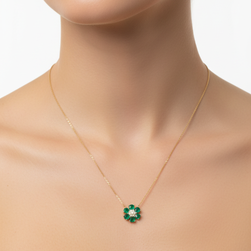 Diamond Emerald Necklace