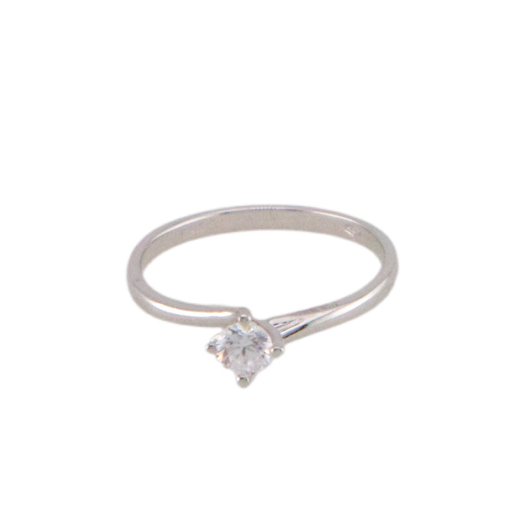 Solitaire White Gold Ring