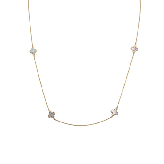 Small White Trevol Necklace