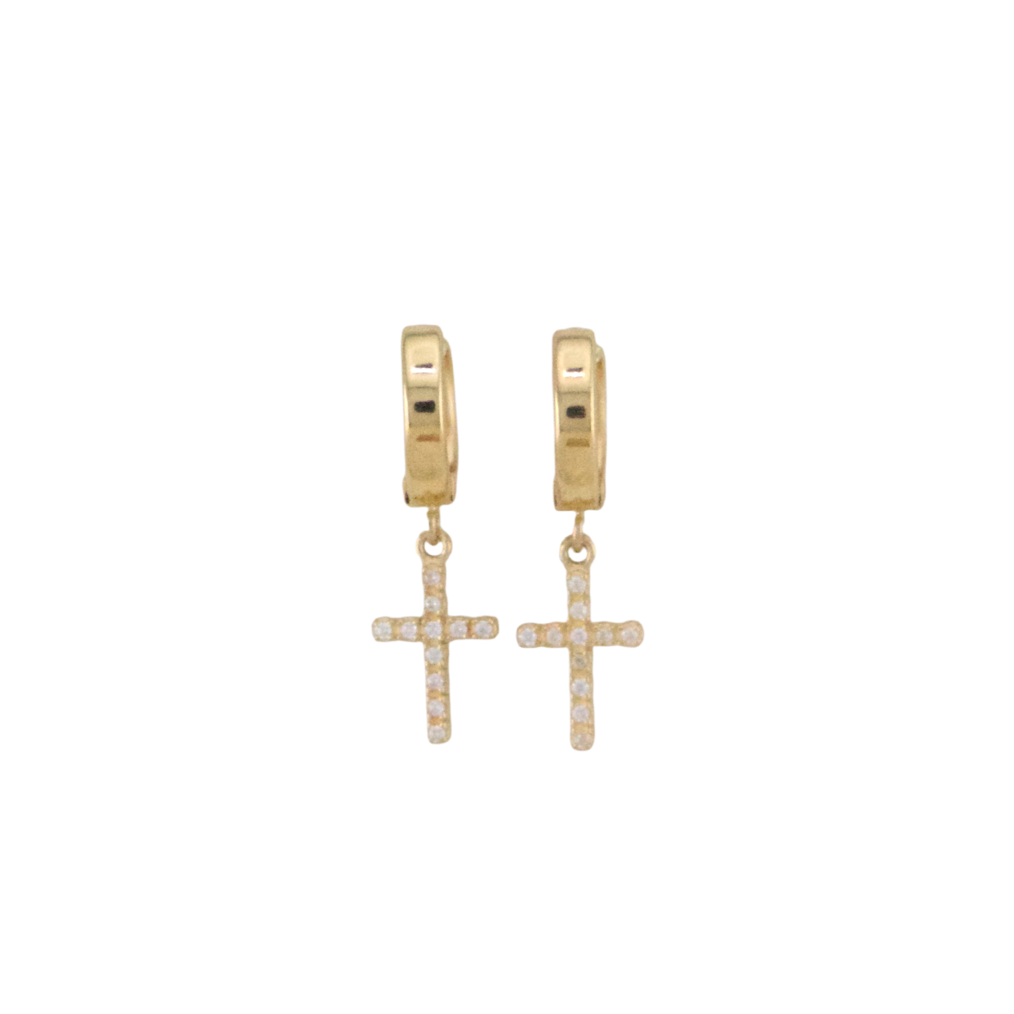 Cross Hoops Earrings
