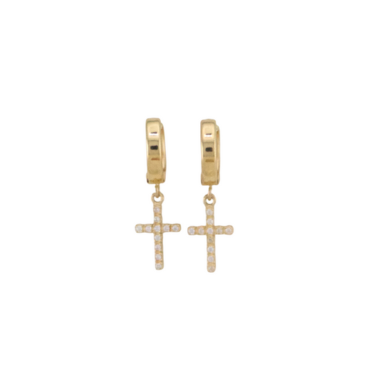 Cross Hoops Earrings