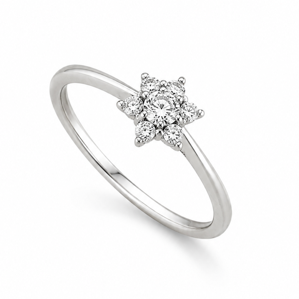 Diamond Flower Ring