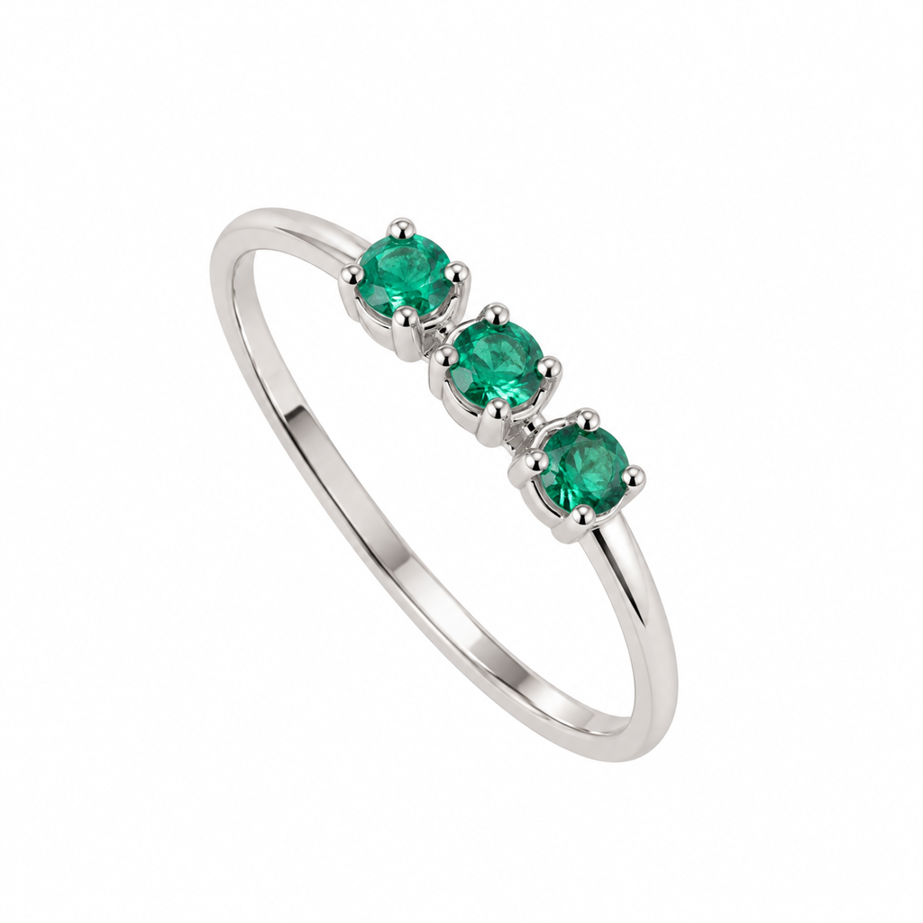 Emerald White Gold Ring