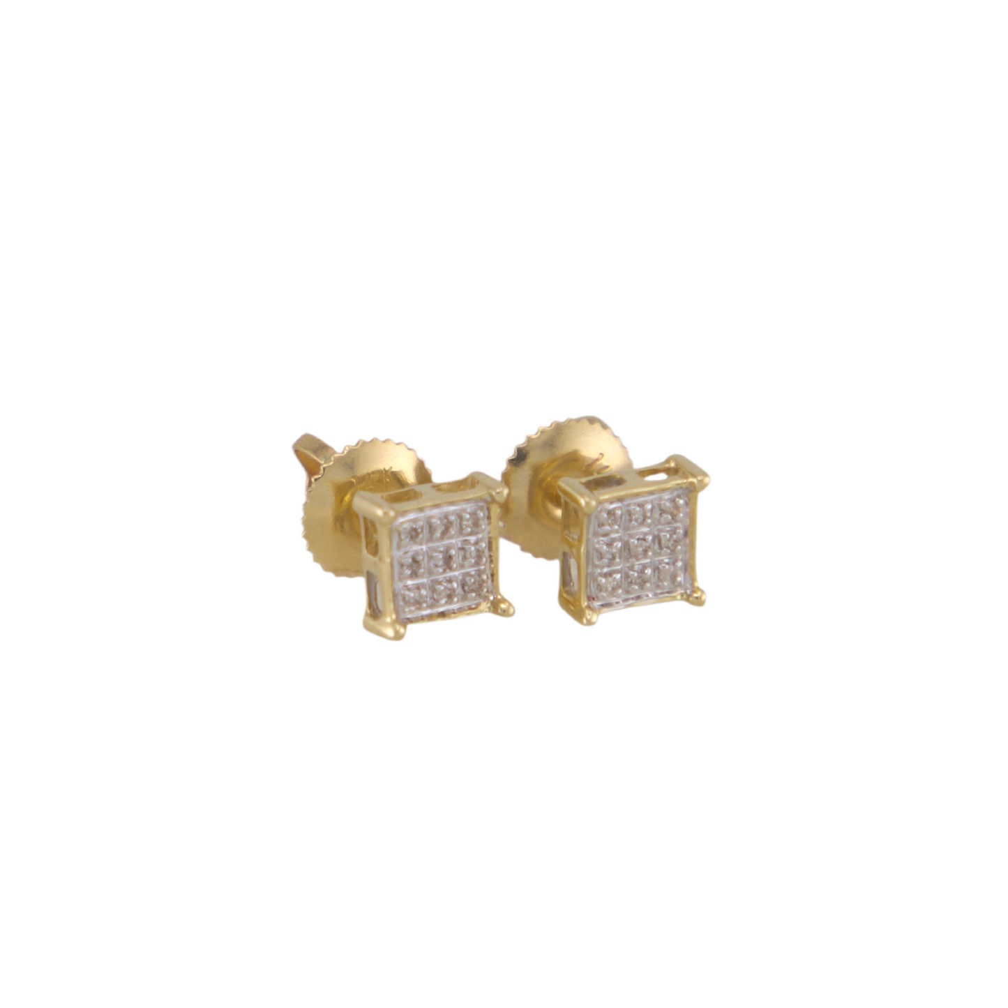Square Diamond Stud Earrings