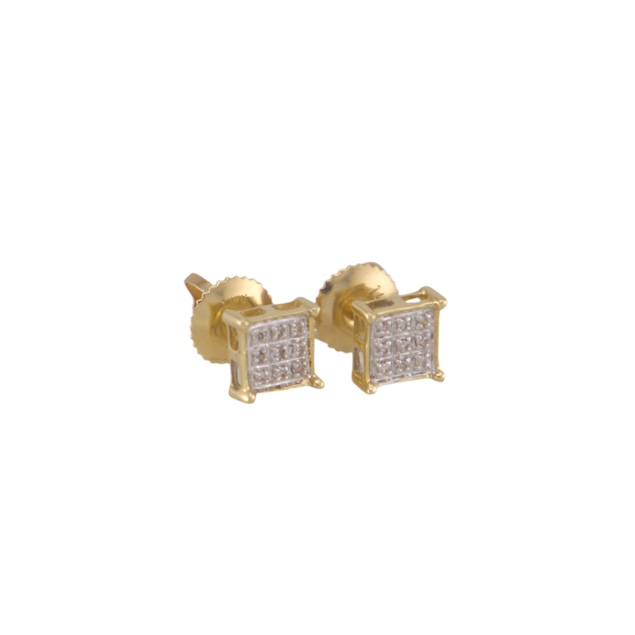 Square Diamond Stud Earrings