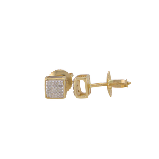 Square Diamond Stud Earrings
