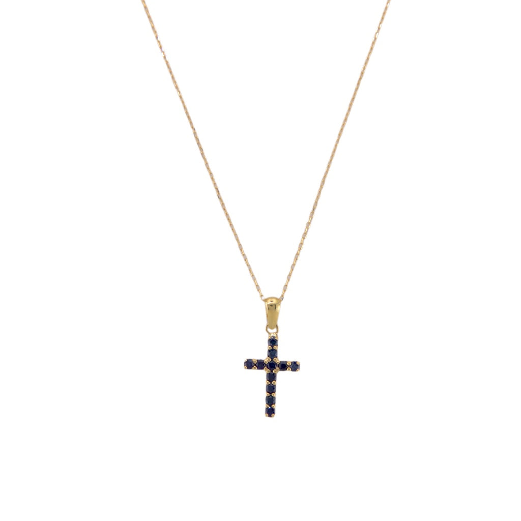 Sapphire Cross Necklace