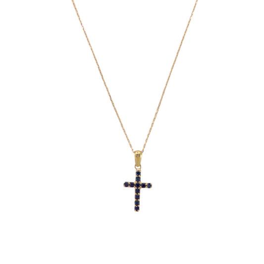 Sapphire Cross Necklace
