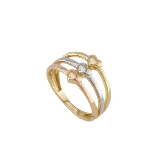 Three Colors Heart Ring