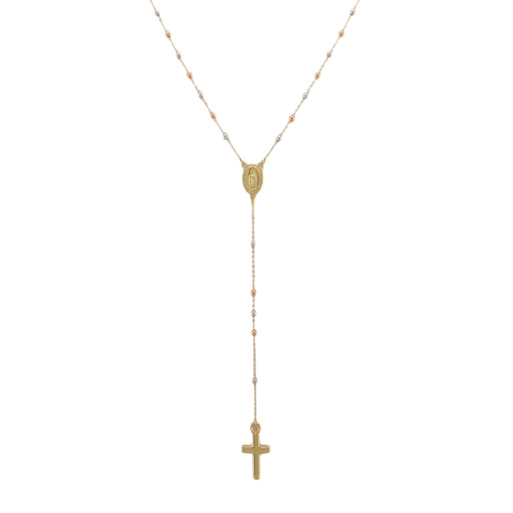 Women's Chains Three Colors Rosary 18K Italian Gold Size 20in x1.8mm Weight 2.8G