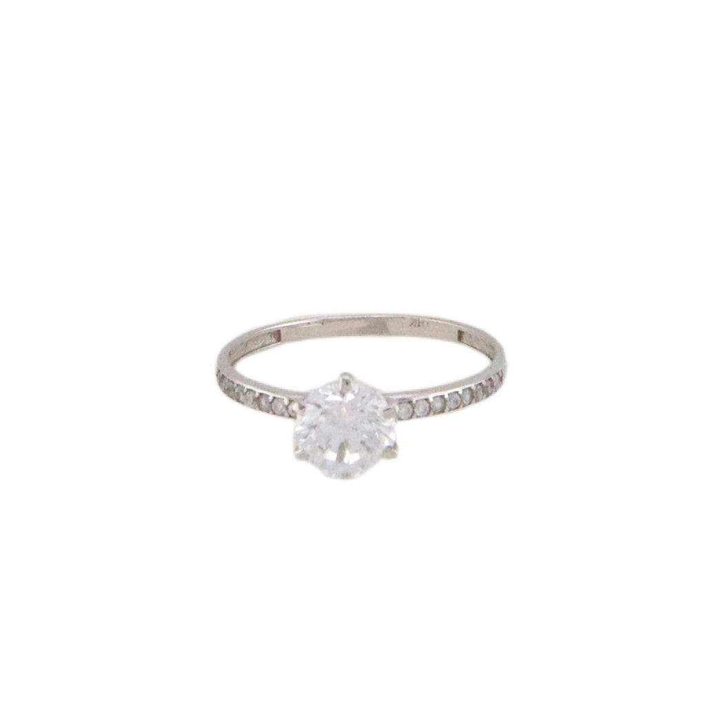 Solitaire White Ring