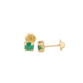Emerald Stud Earring 18K Size 4.3mm x 4.3mm Weight P171