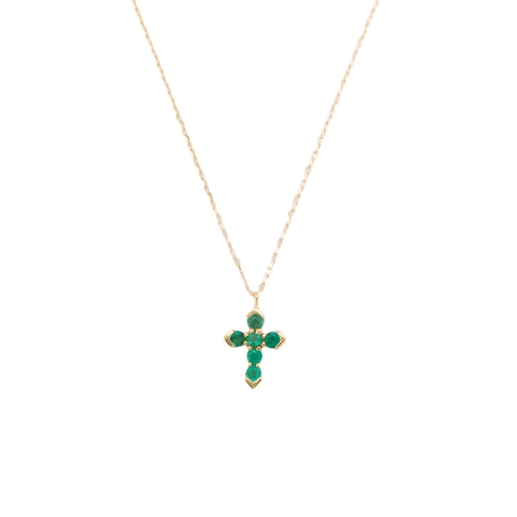 Emerald Cross Necklace