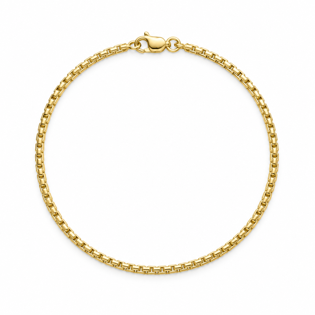 Box Link Bracelet 14K