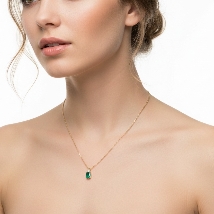 Diamond Emerald Necklace