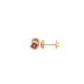 Ruby Flower Stud Earrings