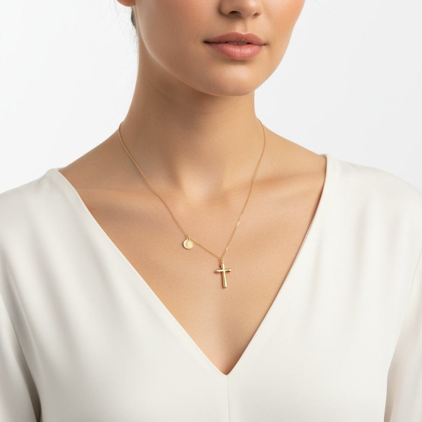 Cross & Angel Necklace