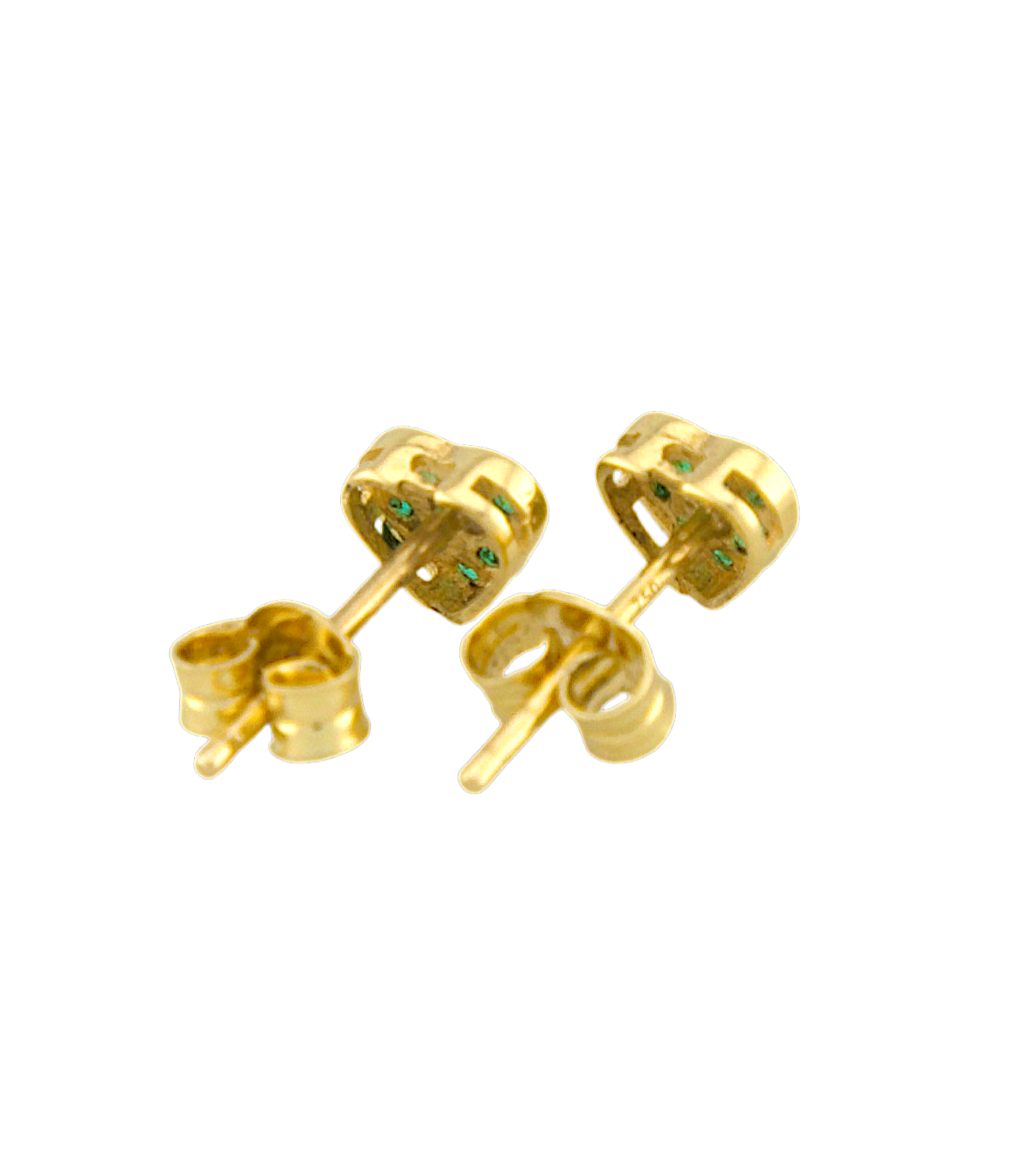 Green Hearts Stud Earrings
