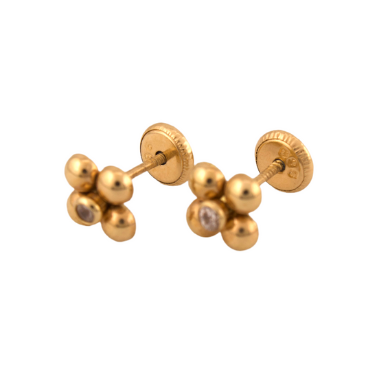 Zirconia Flower Stud Earrings