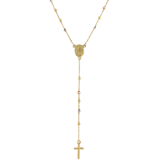 Three Colors Diamond Cut Rosary Chain