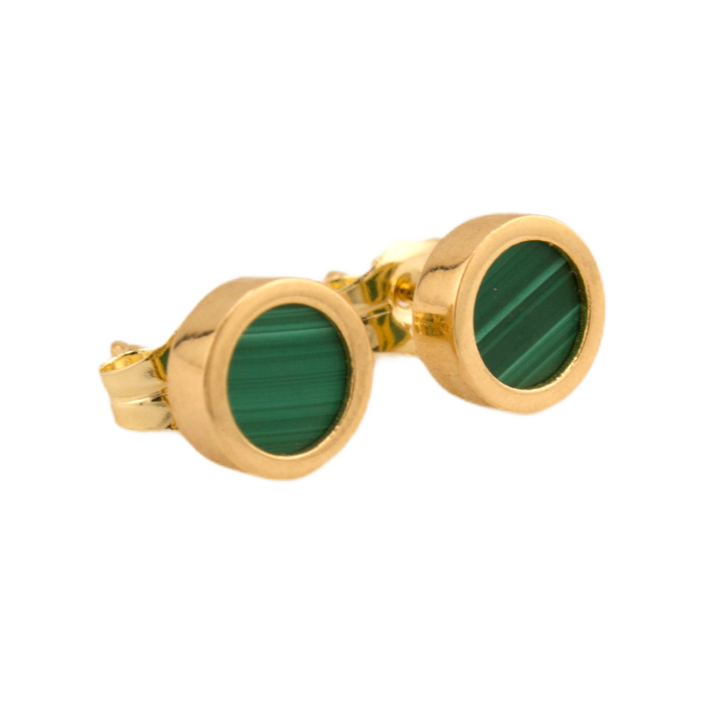 Green Malachite Stud Earrings