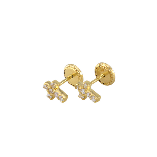 Zirconia Cross Stud Earrings