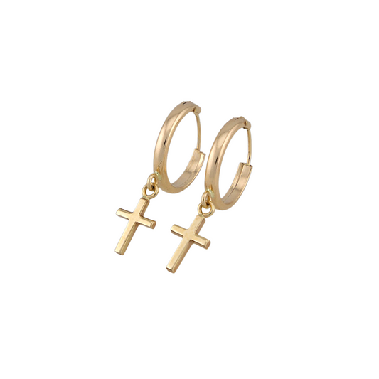 Cross Hoops Earrings