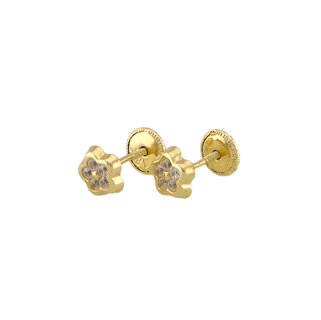 Flower Zirconia Stud Earrings