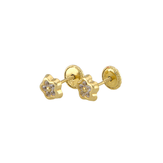 Flower Zirconia Stud Earrings