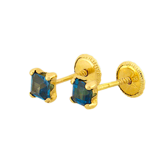 London Blue Stone Stud Earrings