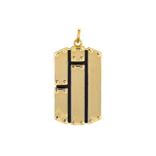 Tag with Black Lines Pendant