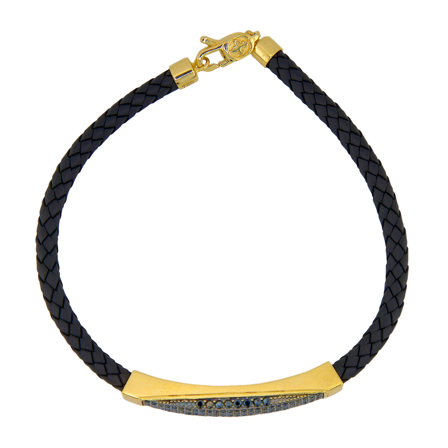 Black Leather Gold Bracelet